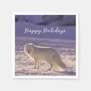Schattigee winterfotografie van White Arctic Fox Servet