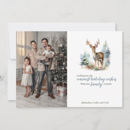 Schattigee winterherten in het sneeuwbos feestdagenkaart (Voorkant)