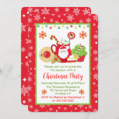 Schattigee winterkoekjes en cacao kerstfeest kaart (Voorkant / Achterkant)