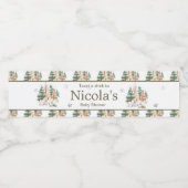 Schattigee winterkonijnen Baby shower Waterfles Etiket (Enkel label)