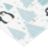 Schattigee winterpinguïn kerstblauw tafelkleed (Gekanteld)