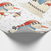 Schattigee wintersneeuwvrouw met lantaarn cadeaupapier