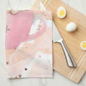 Schattigee wit-roze kat in een theekopje theedoek (Quarter Fold)