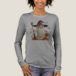 Schattigee Witchy Ghost Halloween Tri-Blend Shirt