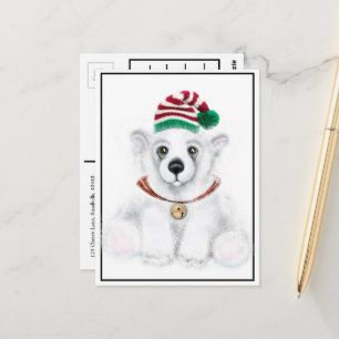 Schattigee witte beren welp Santa beer polair beer Briefkaart