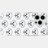 Schattigee witte bichon frise hond stekende tong u Case-Mate iPhone case (Achterkant (horizontaal))