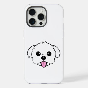 Schattigee witte bichon frise hond stekende tong u iPhone 15 pro max hoesje