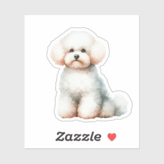 Schattigee Witte Bichon Frise Hond Sticker