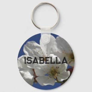 Schattigee witte bloemen sleutelhanger
