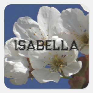 Schattigee witte bloemen vierkante sticker