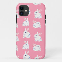Schattigee Witte Bunnies op Roze - Schattig Patroo