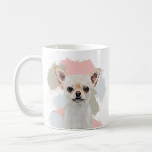Schattigee witte chihuahua hond koffiemok