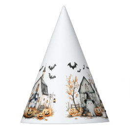 Schattigee witte en Oranje geest met herfstschuur Feesthoedjes