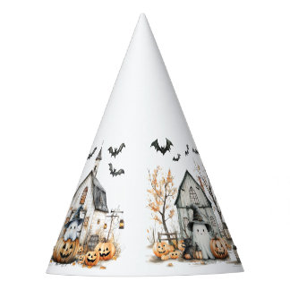 Schattigee witte en Oranje geest met herfstschuur Feesthoedjes