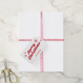 Schattigee witte en rode vrolijke kerst cadeaulabel (Met Touw)