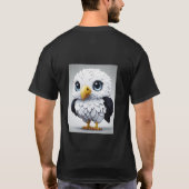 Schattigee witte en zwarte adelaar met expressieve t-shirt (Achterkant)