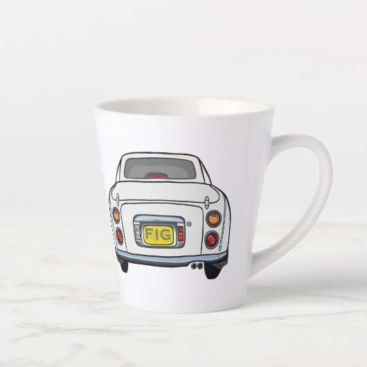Schattigee witte Figaro Auto Monogram Figaraties Latte Mok (Rechts)