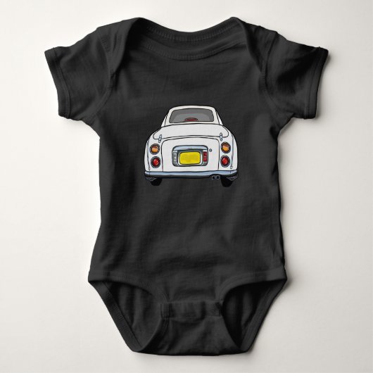 Schattigee witte Figaro Car Figarations Baby Bodys Romper (Voorkant)