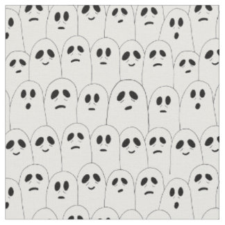 Schattigee witte halloween geesten patroon stof