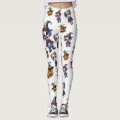 Schattigee witte Halloween Leggings (Voorkant)