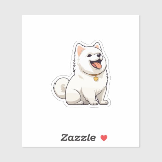 Schattigee Witte hond sticker (Vel)