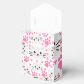 Schattigee witte kat en roze poot bedankdoosjes (Geopend)