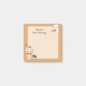 Schattigee Witte Kat Memo Maaltijd Planning kawaii Post-it® Notes (Voorkant)