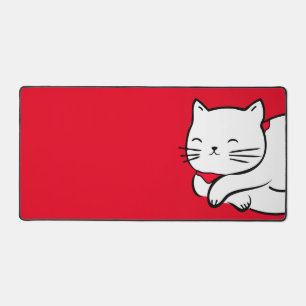 Schattigee Witte Kat Slaapbank Mat