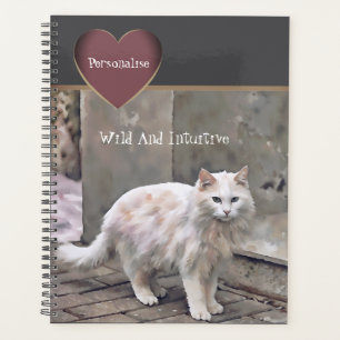 Schattigee Witte Kat Wilde Quote Grijze Dagboek Planner