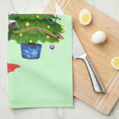 Schattigee witte kerst eend met een krans theedoek (Quarter Fold)