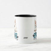Schattigee witte kitten Paws en genieten Mok (Midden)