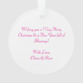 Schattigee Witte Kittens Spelen met Roze Kerst Ornament (achterkant)