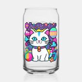 Schattigee witte kosmische ruimte kitty cat blikvorm glas (Voorkant)