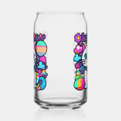 Schattigee witte kosmische ruimte kitty cat blikvorm glas (Links)