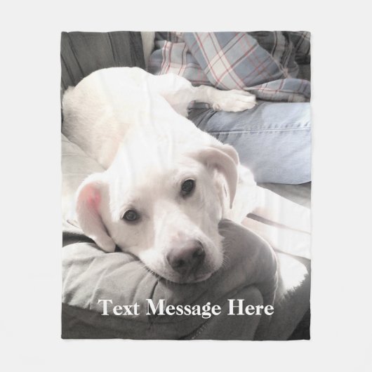 Schattigee Witte Labrador Retriever Mix Hond Met P Fleece Deken (Voorkant)