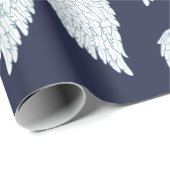 Schattigee Witte & Navy Angel Wings Cadeaupapier (Rol Hoek)