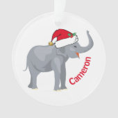 Schattigee witte olifant in Santa Hat Custom Chris Ornament (voorkant)