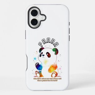 Schattigee witte panda iPhone 16 plus hoesje