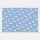 Schattigee witte pluizige wolk negen bleke blauwe  inpakpapier vel (Voorkant 2)