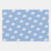 Schattigee witte pluizige wolk negen bleke blauwe  inpakpapier vel (Voorkant)