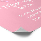 Schattigee witte pluizige wolk negen bleke roze Mo Poster (Hoek)