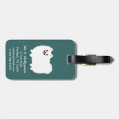 Schattigee Witte Pommerse met Tekst Bagagelabel (Achterkant horizontaal)