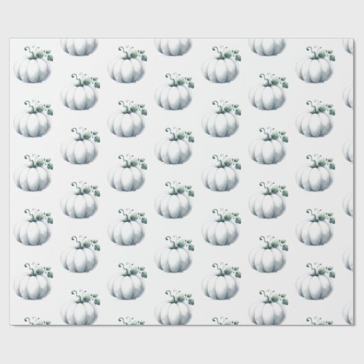 Schattigee witte pompoen cadeauverpakking cadeaupapier (Vlak)