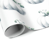 Schattigee witte pompoen cadeauverpakking cadeaupapier (Rol Hoek)