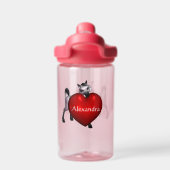 Schattigee Witte Pony met Rode Hart Kinder Waterfles (Achterkant)