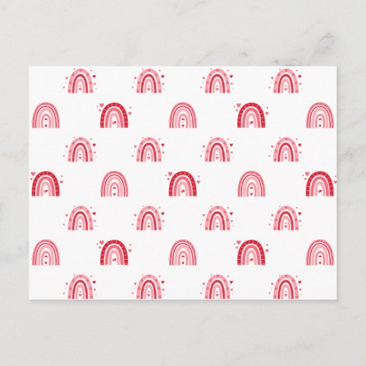 Schattigee Witte Pony's Kind Valentijn Classroom K Briefkaart (Achterkant)