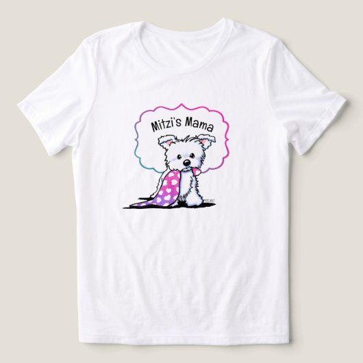 Schattigee Witte Puppy Custom Shirt (Design voorkant)