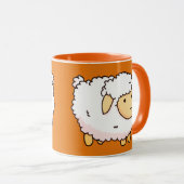 Schattigee witte schapenillustratie voor uw Kind Mok (Voorkant rechts)