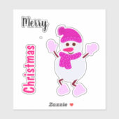 Schattigee witte sneeuwman sticker (Vel)