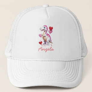 Schattigee witte Valentijnsdag dinosaurus Trucker Pet